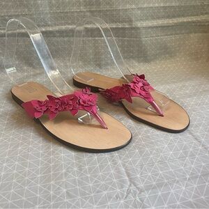 NWT Lalu Italian Leather Embellished Sandals in Pink 39